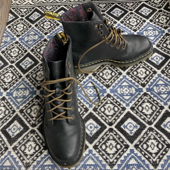 Dr. Martens Luana Black Leather Combat Boots Doc Martens - Picture 11 of 12